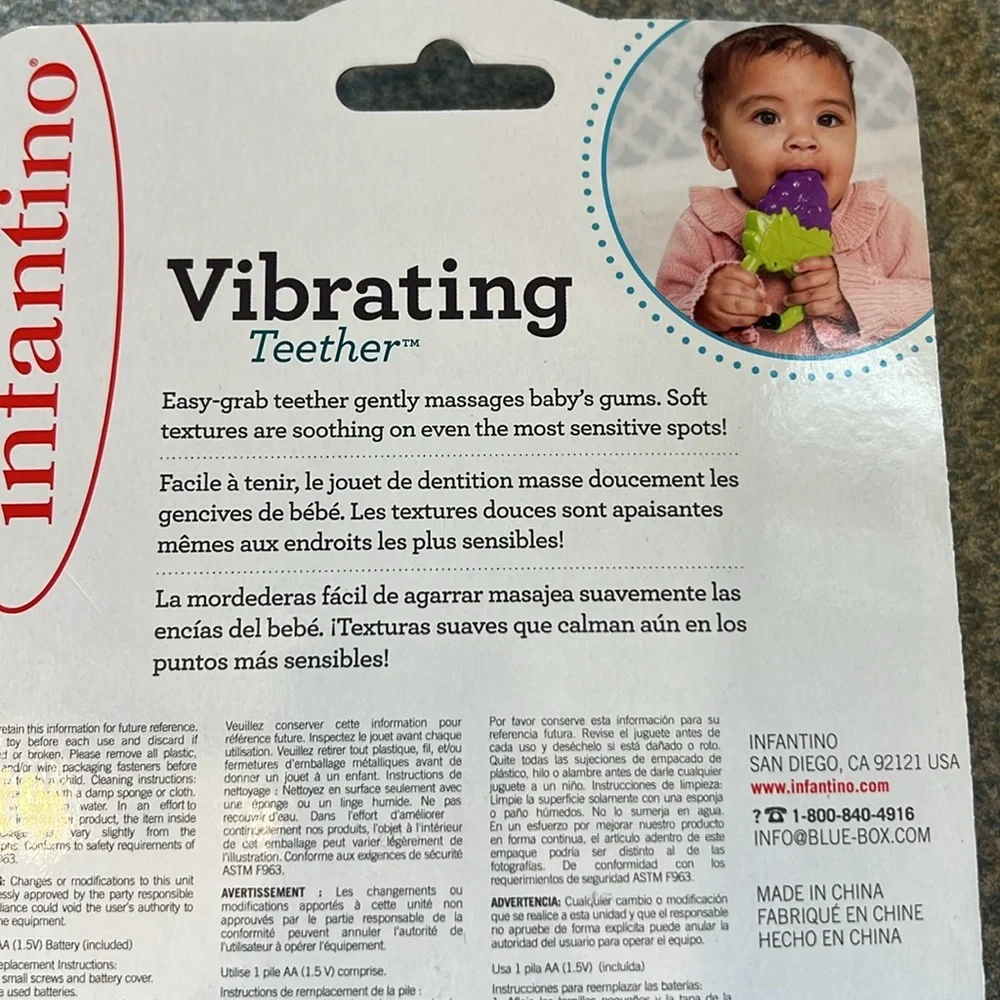 Infantino Vibrating Strawberry Teether - Red and Green